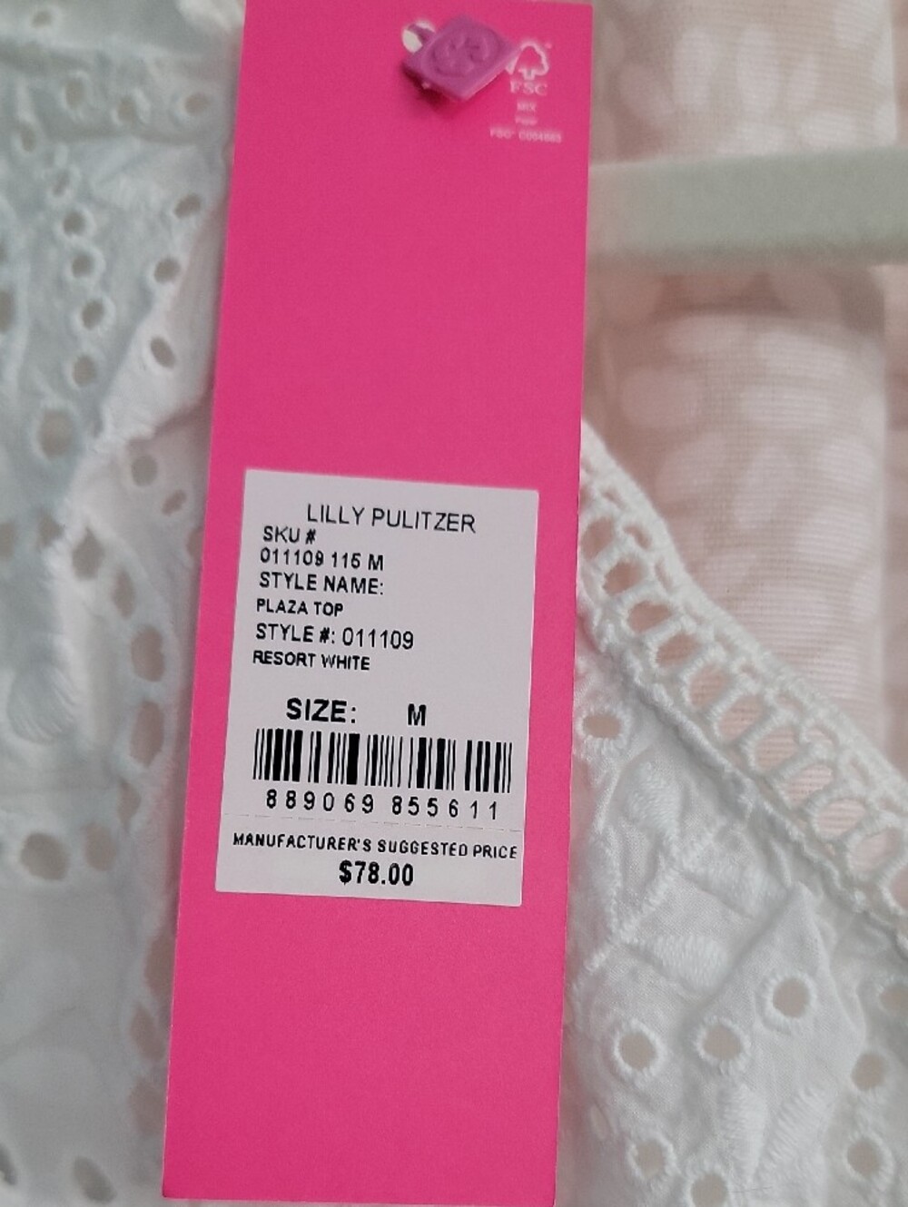🌴 NWT Lilly Pulitzer Plaza Top - Resort White - Picture 5 of 5
